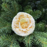 Набор из 6 заснеженных роз на клипсе 8 см персиковая 86163